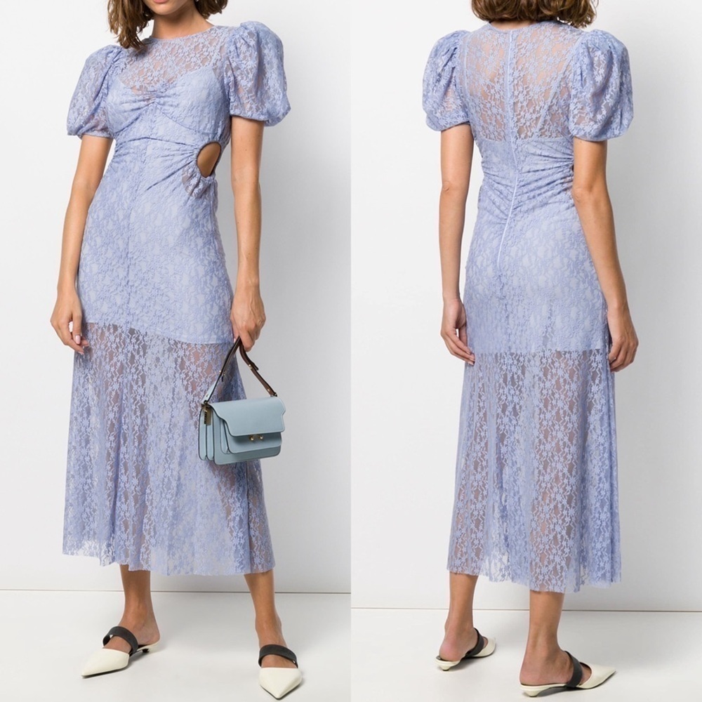 Alice McCall On + On Midi Dress Blue Lace Size 10